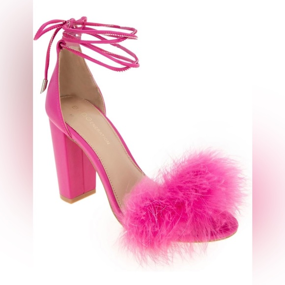 Never worn - BCBGeneration Barbie Pink Fluffy Heel - Picture 1 of 6